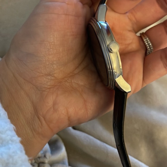 **SOLD ELSEWHERE** Emporior Armani - Unisex Black Watch w/ Silver Face - Picture 6 of 16